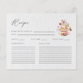 Wildblume Tee Party Brautparty Rezept Karte (Vorderseite)