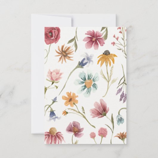 Wildblume Tee Party Danke Karte (Rückseite)