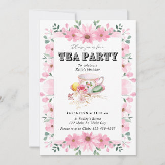 Wildblume Tee Party Geburtstagseinladung Einladung