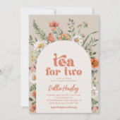 Wildblume Tee-Party Kinderdusche Einladung (Vorderseite)