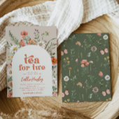 Wildblume Tee-Party Kinderdusche Einladung