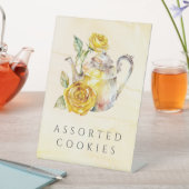 Wildblume Tee Party Lebensmittelzeichen Sockelschild (In Situ)