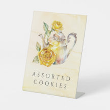 Wildblume Tee Party Lebensmittelzeichen