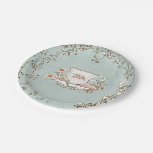 Wildblume Tee Party Paper Teller (Schrägansicht)