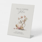 Wildblume Tee Party Wasserfarben Brautparty Unters Sockelschild (Vorderseite)