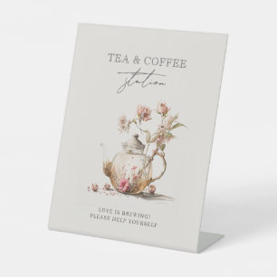 Wildblume Tee Party Wasserfarben Brautparty Unters Sockelschild