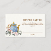 Wildblume Teekessel Windelwanne Kinderdusche Begleitkarte (Vorderseite)