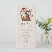 Wildblume Teezeremonie auf dem Party Menükarte (Stehend Vorderseite)