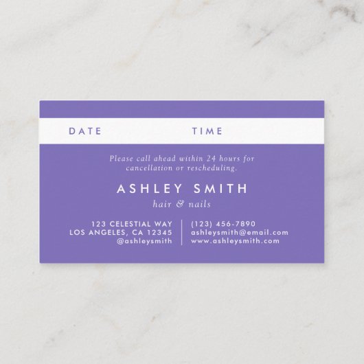 Wildblume Terminkarte (Rückseite)