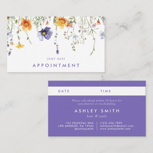 Wildblume Terminkarte (Vorne/Hinten)