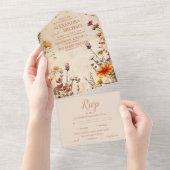 Wildblume Terracotta All In One Einladung (Abreißen)