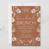 Wildblume Terracotta Bridal Brunch Brautparty Einladung (Vorderseite)