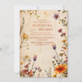 Wildblume Terracotta Einladung (Vorderseite)
