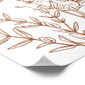 Wildblume Terracotta Hochzeit im Herbst Begrüßung Poster (Ecke)