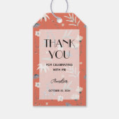 Wildblume Terracotta Kinderdusche Vielen Dank für  Geschenkanhänger (Vorderseite)