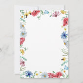 Wildblume Thema Girl 1. Geburtstag Blumenstuhl ers Einladung (Rückseite)