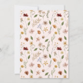 Wildblume Thema Girl Babydusche Einladung (Rückseite)