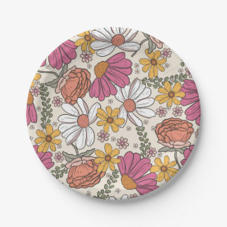 Wildblume Thema Girl Birthday Einladung Pappteller