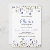 Wildblume Thema Mädchen 1. Geburtstag Einladung (Vorderseite)