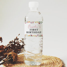 Wildblume Thema Wasserflasche Wasserflaschenetikett