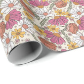 Wildblume Theme Girl Birthday Geschenkpapier (Rolleneckpunkt)