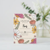 Wildblume Theme Girl Birthday Postkarte (Stehend Vorderseite)