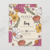 Wildblume Theme Girl Birthday Postkarte (Vorne/Hinten)