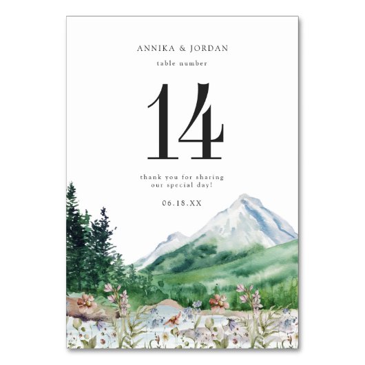 Wildblume | TISCHNUMMER (Vorderseite)