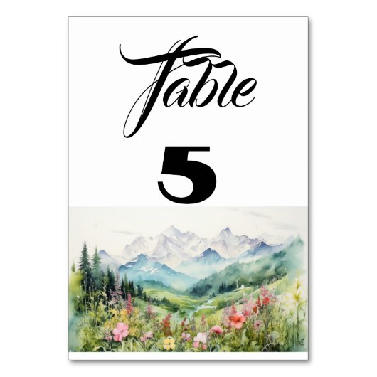 Wildblume Tischnummer (Vorderseite)