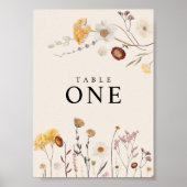 Wildblume Tischnummern Poster (Vorne)