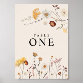 Wildblume Tischnummern Poster