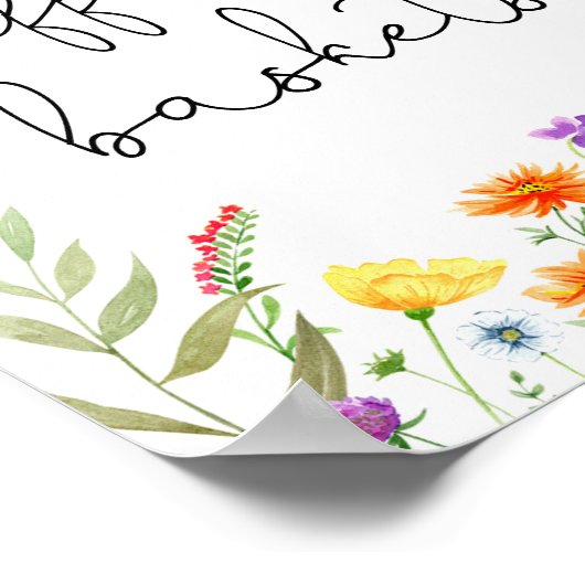 Wildblume-Tombola-Zeichen Poster (Ecke)