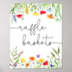 Wildblume-Tombola-Zeichen Poster