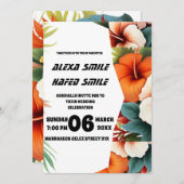 Wildblume-Torfhochzeit Einladung, Hübsches Bett Einladung (Vorne/Hinten)