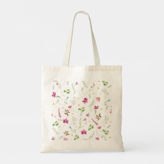 Wildblume Tote Bag - leichtes botanisches Design Tragetasche (Rückseite)