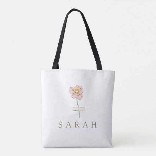 Wildblume Tote Bag Tasche (Rückseite)