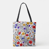 Wildblume Tote Bag Tasche (Rückseite)