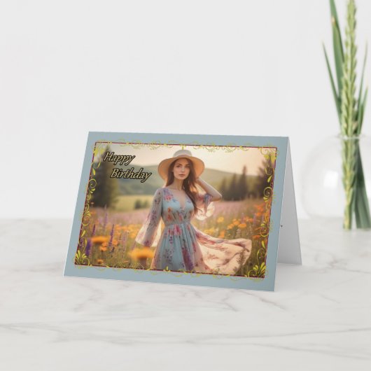 Wildblume träumt Frauenkarte Karte (Vorderseite)