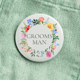 Wildblume Trauzeuge Hochzeit Button