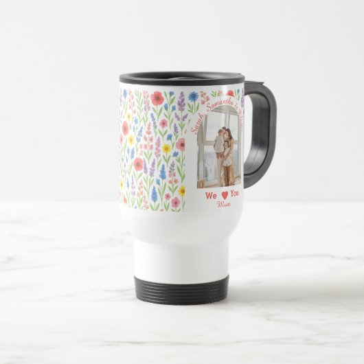 Wildblume Travel Mug - "Wir Liebe Dir Mama" Reisebecher (VorderseiteRechts)