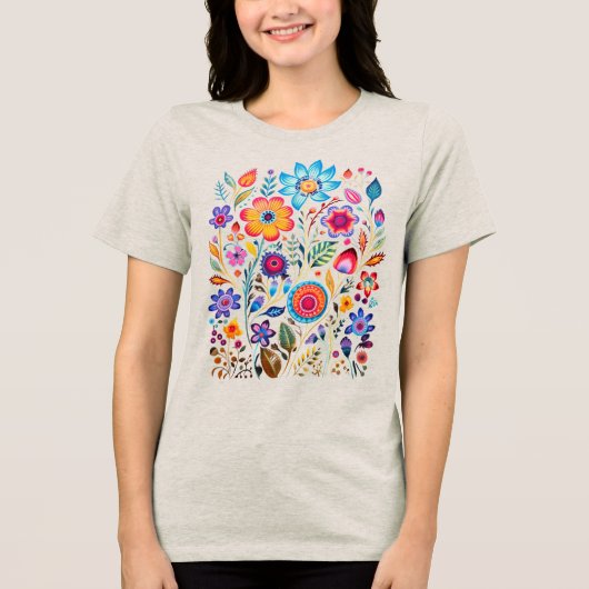 "Wildblume Tri-Blend Women's T-Shirt" Tri-Blend Shirt (Vorderseite)