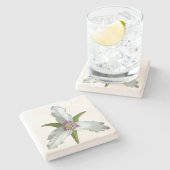 Wildblume Trillium Spring Stone Untersetzer (Seitenansicht)