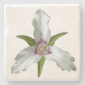Wildblume Trillium Spring Stone Untersetzer (Vorderseite)