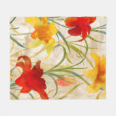 Wildblume Tulpe Blume Muster in Wasserfarbe Fleecedecke (Vorderseite (Horizontal))