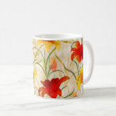 Wildblume Tulpe Blume Muster in Wasserfarbe Kaffeetasse (VorderseiteRechts)