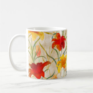 Wildblume Tulpe Blume Muster in Wasserfarbe Kaffeetasse