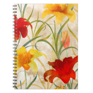 Wildblume Tulpe Blume Muster in Wasserfarbe Notizblock