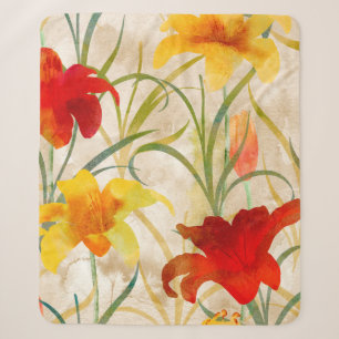 Wildblume Tulpe Blume Muster in Wasserfarbe Sherpadecke