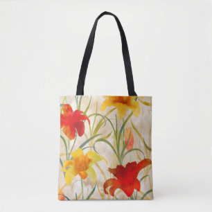 Wildblume Tulpe Blume Muster in Wasserfarbe Tasche