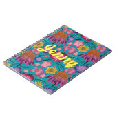 Wildblume Türkis Floral Personalisiert Notizblock (Linke Seite)